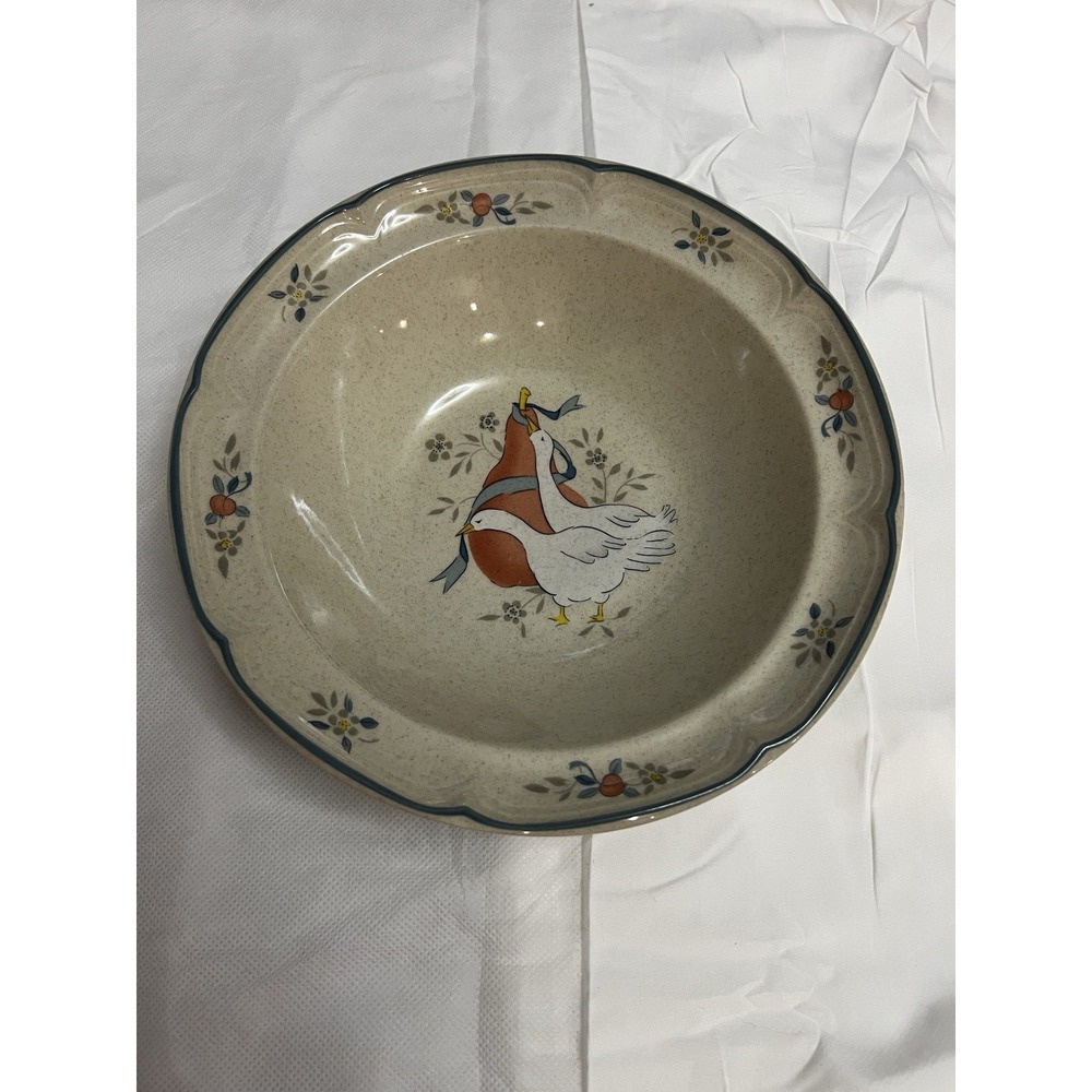 Vtg Cottagecore Geese international Marmalade Serving Bowl 9" Stoneware Goose